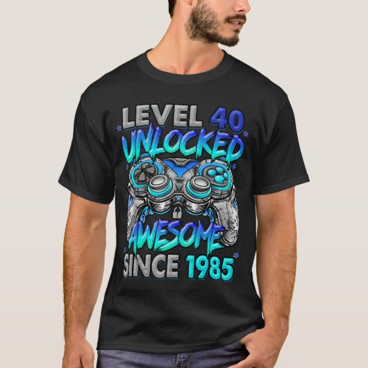 Level 40 Ontgrendeld Geweldig Sinds 1985 40ste Ver T-shirt (Voorkant)
