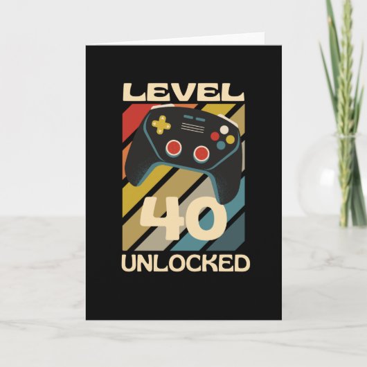 Level 40 Ontgrendeld Grappig Gamen Kaart (Voorkant)