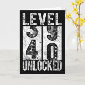 Level 40 Ontgrendeld Grappig Gelukkig 40e Level Ve Kaart (Gele Bloem)