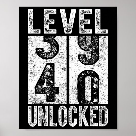 Level 40 Ontgrendeld Grappig Gelukkig 40e Level Ve Poster (Voorkant)