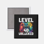Level 40 Ontgrendeld Grappig Videogame Thema 40e G Magneet (Voorkant / Achterkant)