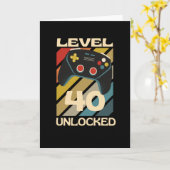 Level 40 Ontgrendeld Grappige Gaming Kaart (Gele Bloem)