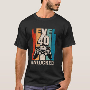 Level 40 Ontgrendeld Grappige Video Gamer Controll T-shirt