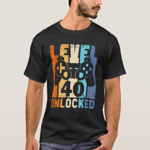 Level 40 Ontgrendeld Grappige Video Speler 40ste V T-shirt