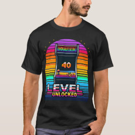 Level 40 Ontgrendeld Retro Arcade Ontwerp T-shirt