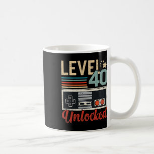Level 40 Ontgrendeld Video Game Controller 40e Ver Koffiemok