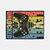 Level 40 ontgrendeld videogame 40e verjaardag Game Fleece Deken (Voorkant (Horizontaal))