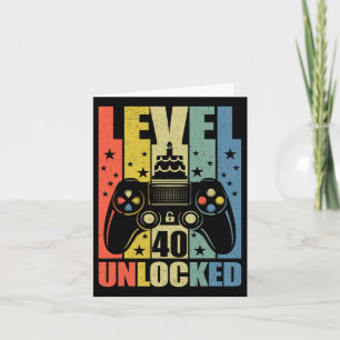 Level 40 ontgrendeld videogame 40e verjaardag Game Kaart