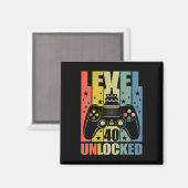 Level 40 ontgrendeld videogame 40e verjaardag Game Magneet (Voorkant / Achterkant)