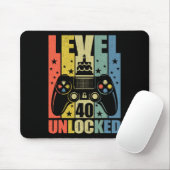 Level 40 ontgrendeld videogame 40e verjaardag Game Muismat (Met muis)