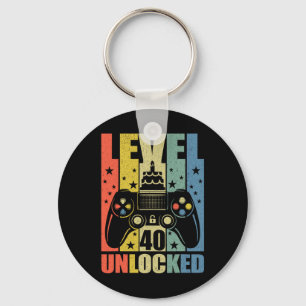 Level 40 ontgrendeld videogame 40e verjaardag Game Sleutelhanger