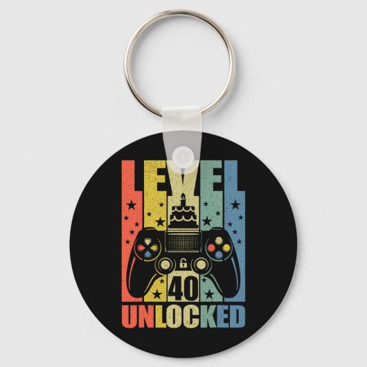 Level 40 ontgrendeld videogame 40e verjaardag Game Sleutelhanger (Voorkant)
