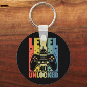 Level 40 ontgrendeld videogame 40e verjaardag Game Sleutelhanger (Voorkant)