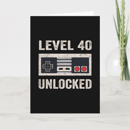 Level 40 Ontgrendeld Videospeler 40e Verjaardagsca Kaart (Voorkant)