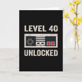 Level 40 Ontgrendeld Videospeler 40e Verjaardagsca Kaart (Gele Bloem)