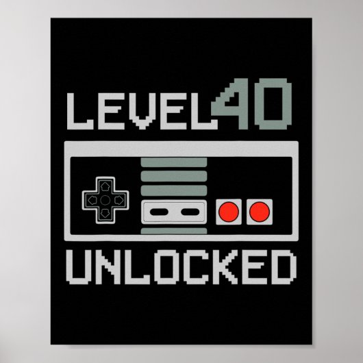 Level 40 Ontgrendeld Videospeler Vintage 40e Verja Poster (Voorkant)