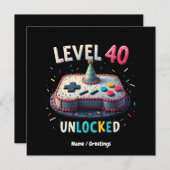 Level 40 ontgrendelde gamestijl 40e verjaardag kaart (Voorkant / Achterkant)