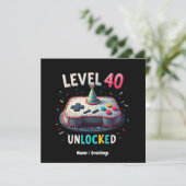 Level 40 ontgrendelde gamestijl 40e verjaardag kaart (Staand voorkant)