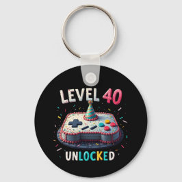 Level 40 ontgrendelde gamestijl 40e verjaardag sleutelhanger