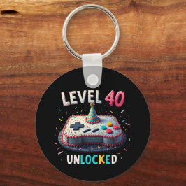 Level 40 ontgrendelde gamestijl 40e verjaardag sleutelhanger