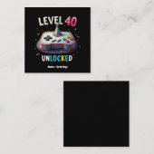 Level 40 ontgrendelde gamestijl 40e verjaardag vierkante visitekaartje (Voorkant / Achterkant)
