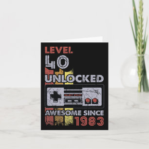 Level 40 onvergrendelde gamer 40th Birthday Gift V Kaart