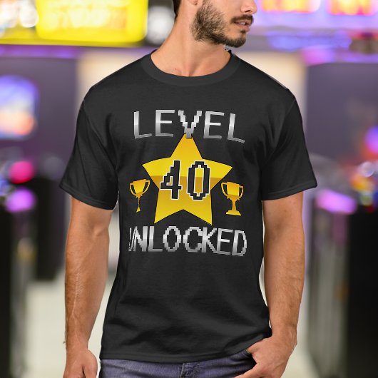 Level 40 Unlocked Retro 1980s Gamer Shirt