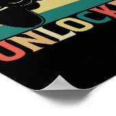 Level 40 Unlocked Video Gamer 40th Birthday Poster (Hoek)