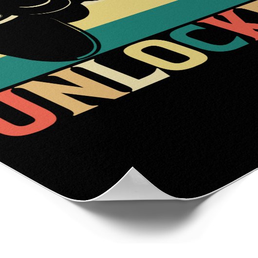 Level 40 Unlocked Video Gamer 40th Birthday Poster (Hoek)