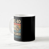Level 40 Vintage Gamer Modus Geactiveerd Retro Koffiemok (Voorkant links)