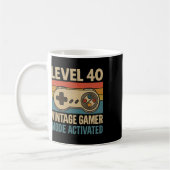 Level 40 Vintage Gamer Modus Geactiveerd Retro Koffiemok (Links)