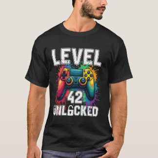 Level 42 Ontgrendeld Grappig Videogame Thema 42e G T-shirt