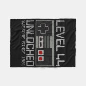Level 44 Ontgrendeld 44ste Verjaardag 44 Jaar Oude Fleece Deken (Voorkant (Horizontaal))