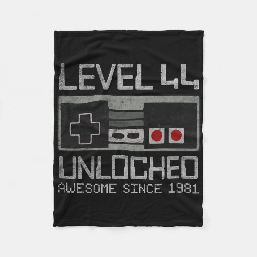 Level 44 Ontgrendeld 44ste Verjaardag 44 Jaar Oude Fleece Deken (Voorkant)