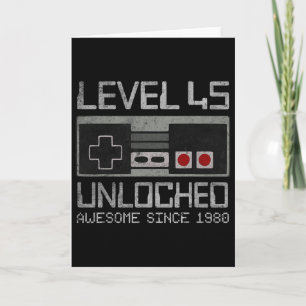 Level 45 Ontgrendeld 45ste Verjaardag 45 Jaar Oude Kaart