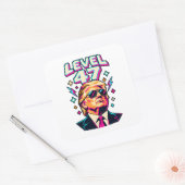 Level 47 Neon Arcade Vierkante Sticker (Envelop)
