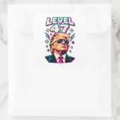 Level 47 Neon Arcade Vierkante Sticker (Tas)