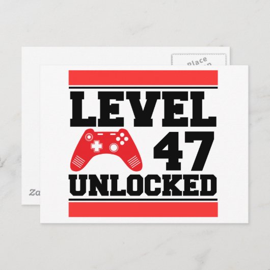 Level 47 Ontgrendeld Briefkaart (Voorkant / Achterkant)