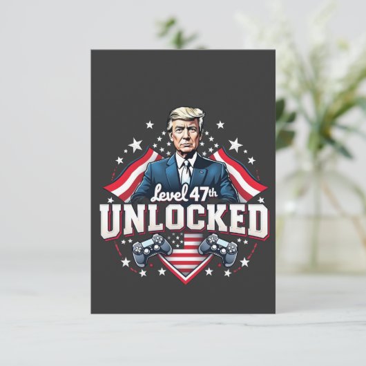 Level 47e ontgrendeld Trump Wonnaars Inauguratie D Bedankkaart (Staand voorkant)