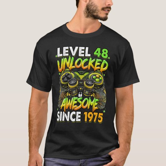 Level 48 Ontgrendeld Geweldig Sinds 1975 48ste Ver T-shirt (Voorkant)