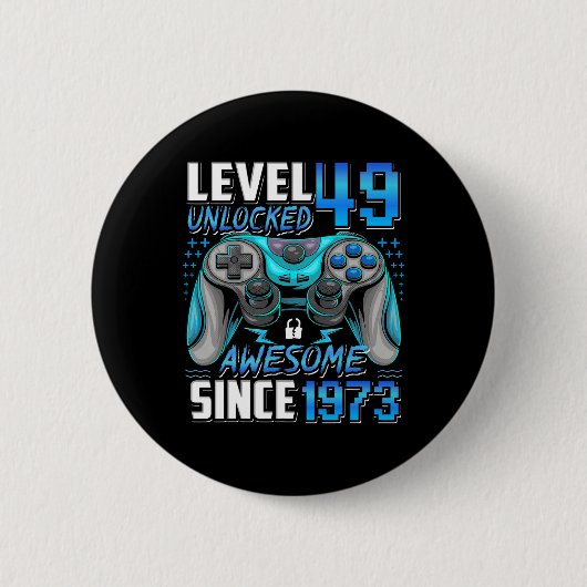 Level 49 Ontgrendeld Geweldig Sinds 1973 49e Verja Ronde Button 5,7 Cm (Voorkant)