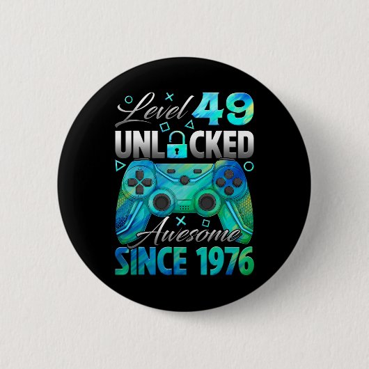 Level 49 Ontgrendeld Geweldig Sinds 1976 49e Verja Ronde Button 5,7 Cm (Voorkant)