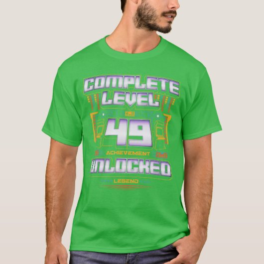 Level 49 Ontgrendeld Legende 49e Verjaardag G T-shirt (Voorkant)