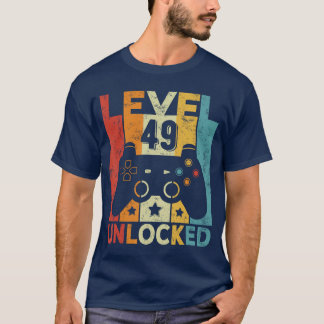 Level 49 Ontgrendelde Gamecontroller 49e Verjaarda T-shirt