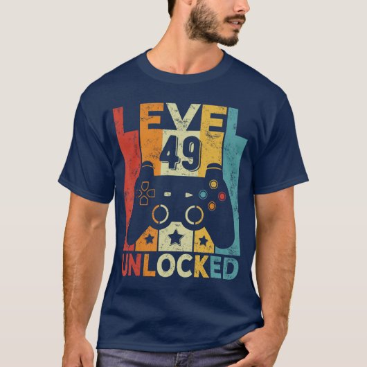 Level 49 Ontgrendelde Gamecontroller 49e Verjaarda T-shirt (Voorkant)