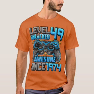Level 49 Unlocked Awesome Since 1974 49th Birthday T-shirt