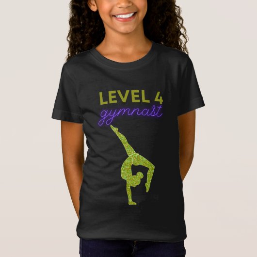 Level 4 gymnast gaat voor gouden T-shirt (Voorkant)