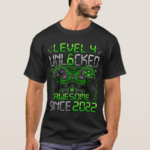 Level 4 Ontgrendeld 4 Jaar Oude Jongens 4e Verjaar T-shirt