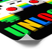 Level 4 Ontgrendeld Gamer 4 Jaar Oude Video Game V Poster (Hoek)