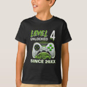 Level 4 Unlocked - Fun Birthday 4 Gamer  T-shirt (Voorkant)